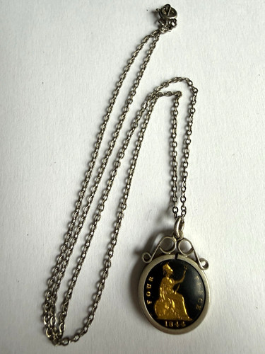Vintage fine silver pendant - vintage,