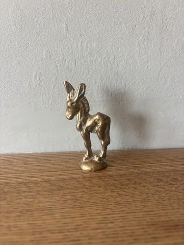 Vintage solid brass donkey - vintage,