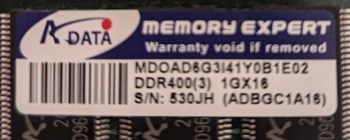 Adata ddr400 8x1gb 8gigs - adata, of