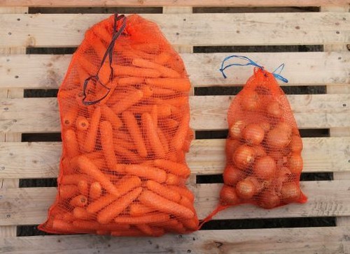 Orange vegetable net sack - sack, bag