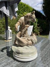 Zsolnay Two Fighting Bears Porcelain Large Figurine ,Hungarian