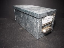 Industrial Galvanised Drawer/Bin Storage Box with Lid - 31cm x 13cm x 13cm