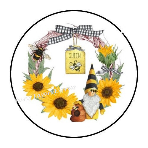 Queen bee gnome - bee, wreath