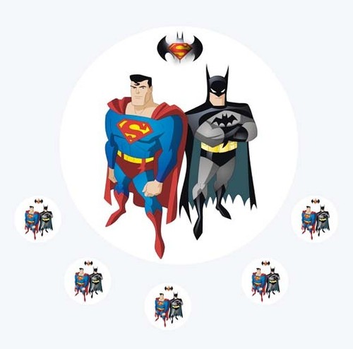 Batman superman cake topper - cake,