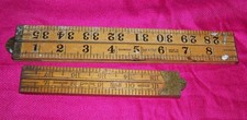 Vintage Rabone Boxwood Wood & Brass Folding Rulers no 1166 & 1167 Yard Stick