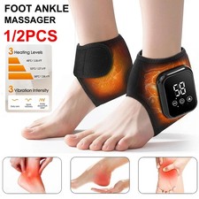 Electric Foot Ankle Massager Brace Pain Relief Vibration Hot Compress Therapy UK