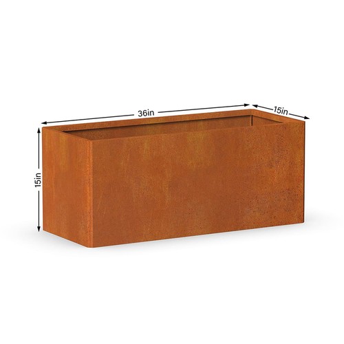 Large corten steel planter - steel,