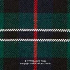 British Army 4RTR Royal Tank Regiment patch Hunting Rose tartan cap badge mount