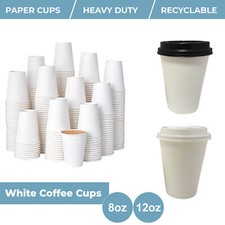 White paper cups with sip - paper,