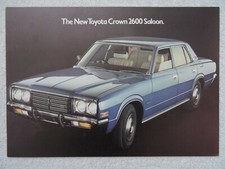 Toyota Crown 2600 Saloon sales brochure 1975/6. 6 page.Specifications/Equipment