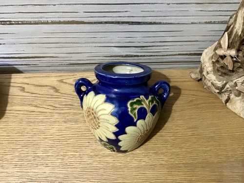 Vintage blue glazed wall - glazed,