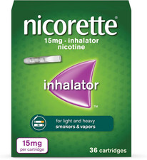 Nicorette Discreet 15Mg Nicotine Inhaler with 36 Cartridges for Quitting Smoking