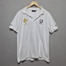 Glen Muir Ryder Cup Polo Shirt Mens Large White President Embroidered Golf 