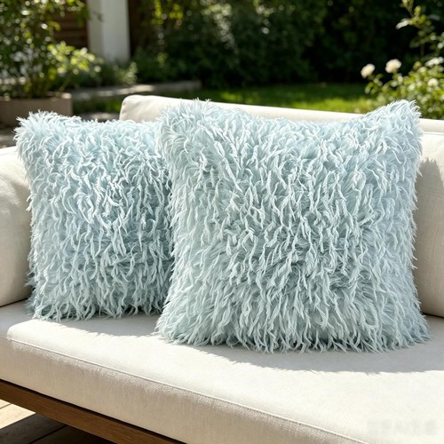 Duck egg blue cushion covers - blue,