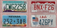 SET OF 4 AMERICAN LICENSE