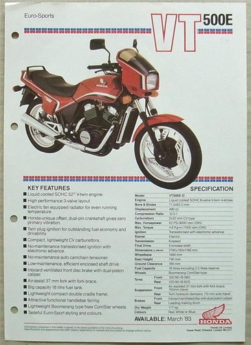 Honda vt500e motorcycle sales - vt500e,