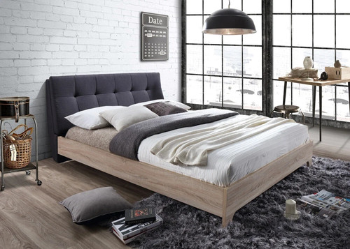 Scandinavian sleigh bed with - scandinavian,
