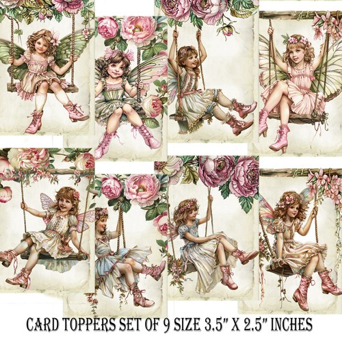 Fairies garden swing card - swing,