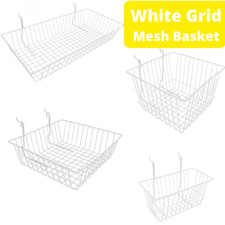 WHITE SLATWALL GRID MESH