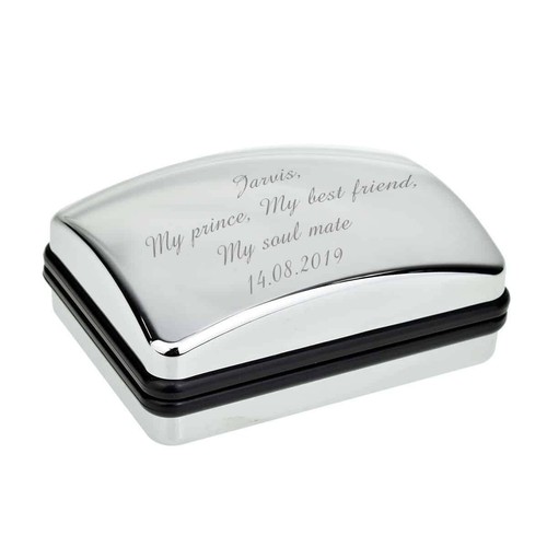 Personalised chrome cufflink - chrome,
