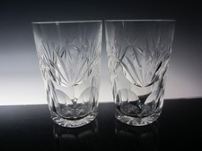 Set of Two (2) Waterford Crystal "ASHLING" 10oz Whisky Tumbler/Glasses (Signed)