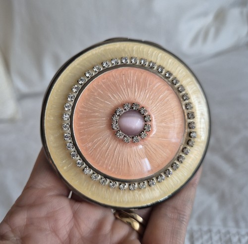 Vintage silver plated enamel - silver,