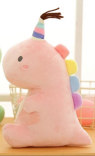 Pink dino plushie toy - plushie,