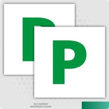 2 x New Driver P Plate Stickers Safety Car Learner Just Passed Vinyl Legal Signs