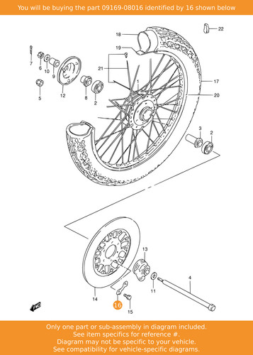 Suzuki washer 09169 08016 - washer,, oem