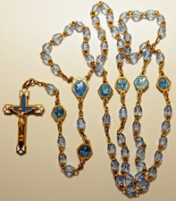 Blue Crystal Rosary Beads with