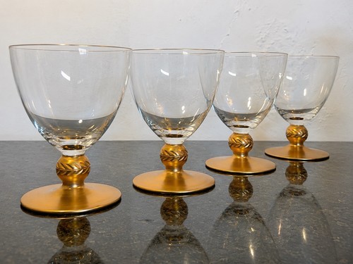 Gold gilt glass - goblets, of