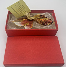 Vtg New Old Stock Large 5" Cloisonne Copper & Enamel Articulating KOI FISH