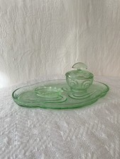 Bagley Green Glass Vanity Set