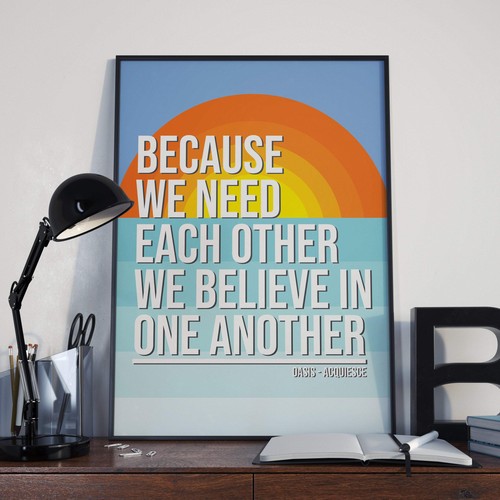 Oasis poster acquiesce song - oasis,
