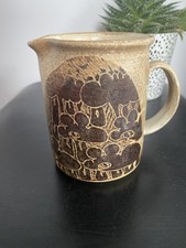 Vintage Diana Worthy Crich Pottery stoneware jug 12cm high 9cm wide at rim 
