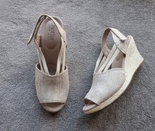 Women's HOTTER wedge Heel Beige Sandals 'Dawn' Size 5 UK