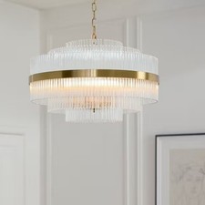 John Lewis Shiminista Large Chandelier Ceiling Light - Brass (Missing Items]