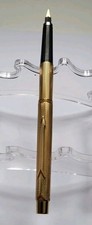 Vtg Parker INTL Classic Gold Plated barleycorn/grain dorge fountain Pen.med