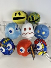 PAC-MAN - Lot x 8 Different 3" plush toys Bandai Namco Pac Man  (4 with tags)