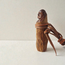 Hand carved wooden buddha - hand-carved, /