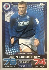 Rangers John Lundstram Hand Signed Match Attax Card 2
