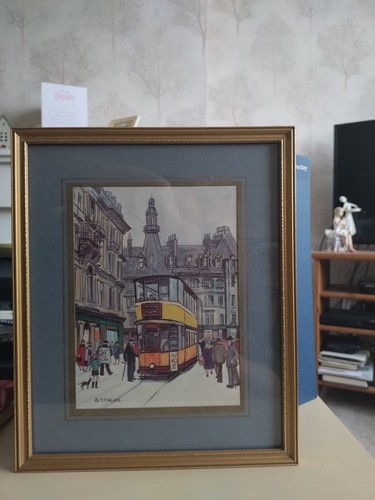 Print glasgow tram b - tram, by