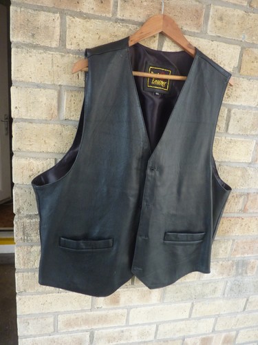 Soft leather waistcoat biker - soft,