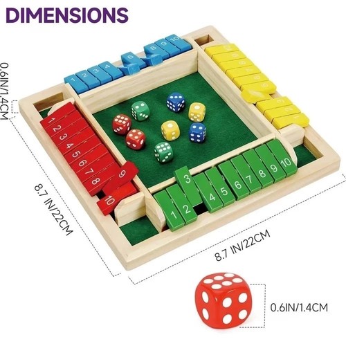 Wooden dice board game shut - wooden,