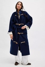 FREE PEOPLE Alma Duffle Coat In Navy Blue Size Large BNWOT RRP £268