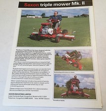SAXON Industries Triple Mower Mk11 Original 1970s Brochure