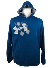 Under Amour Pullover Hoodie Argyle Print Sweater Womens Size L