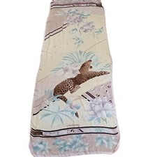 Leonard Paris Leopard Print Lightweight Scarf Floral 