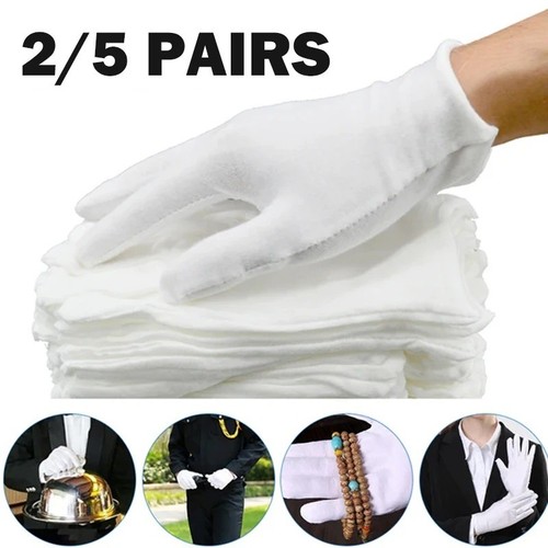 White cotton gloves soft - white,