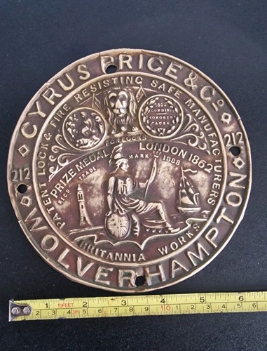 Antique safe plaque - antique, cyrus